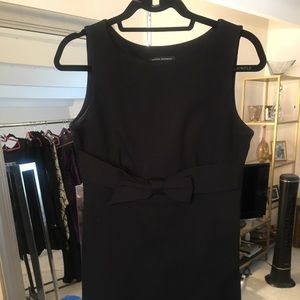Black shift dress with bow